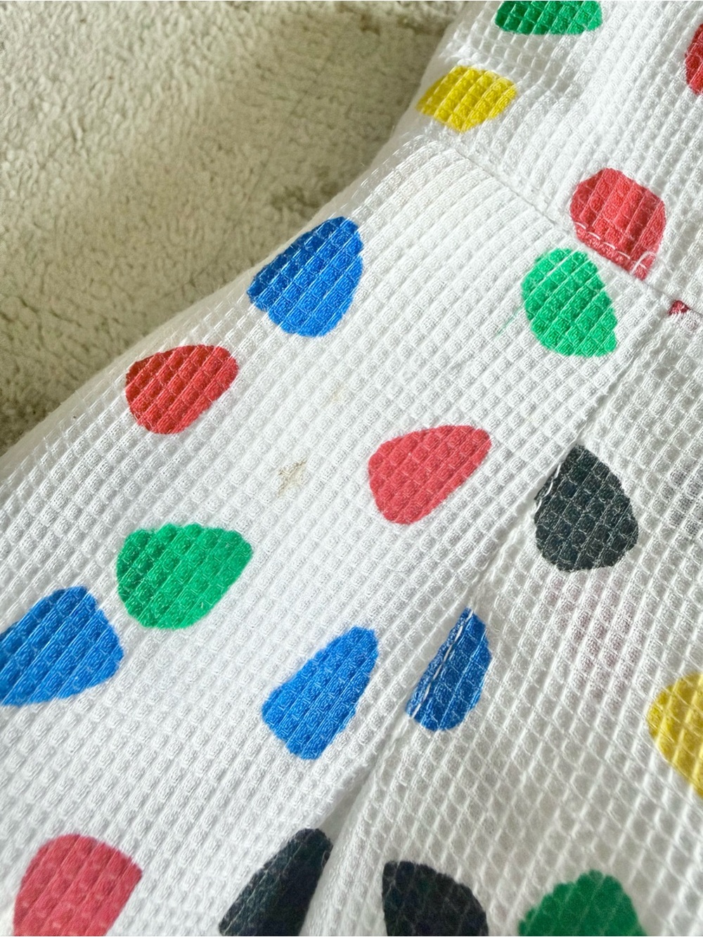VINTAGE 80s/90s Prophecy Multicolor Confetti Print on White A-Line Skirt XS - Picture 5 of 8